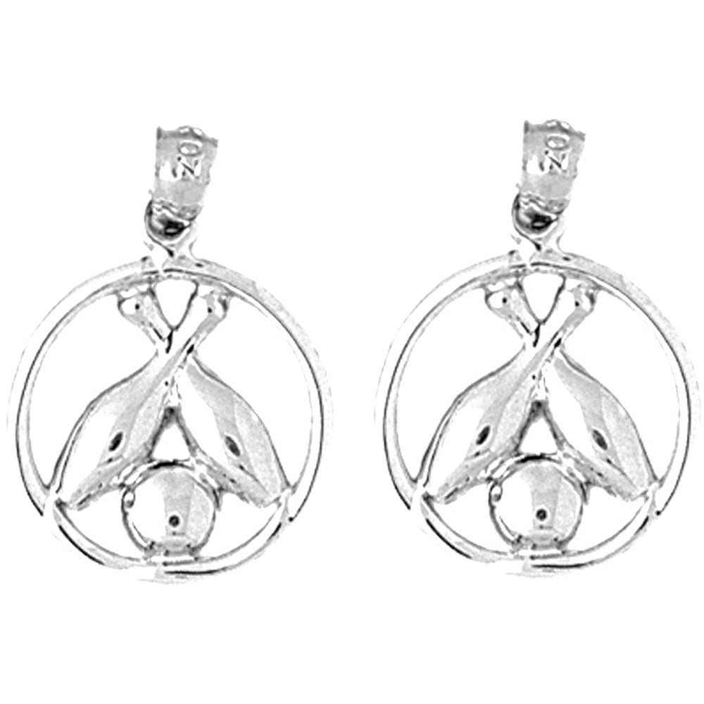 Sterling Silver 22mm Bowling Pin And Ball Earrings