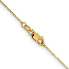 14K Yellow Gold .5mm Box with Lobster Clasp Chain