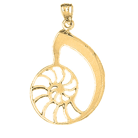 10K, 14K or 18K Gold Nautilus Shell Pendant