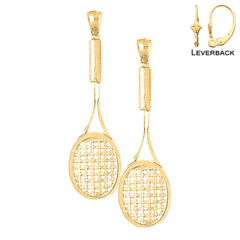 14K or 18K Gold Tennis Racquets Earrings