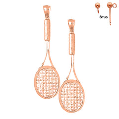 14K or 18K Gold Tennis Racquets Earrings