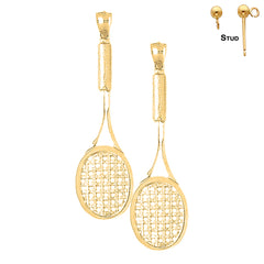 14K or 18K Gold Tennis Racquets Earrings