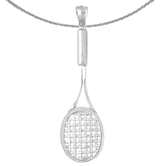 10K, 14K or 18K Gold Tennis Racquets Pendant