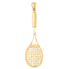 10K, 14K or 18K Gold Tennis Racquets Pendant