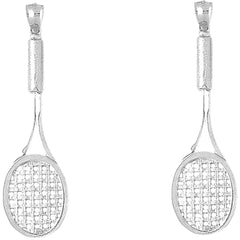 14K or 18K Gold 66mm Tennis Racquets Earrings