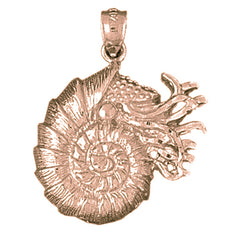 10K, 14K or 18K Gold Nautilus Shell Pendant