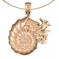 10K, 14K or 18K Gold Nautilus Shell Pendant