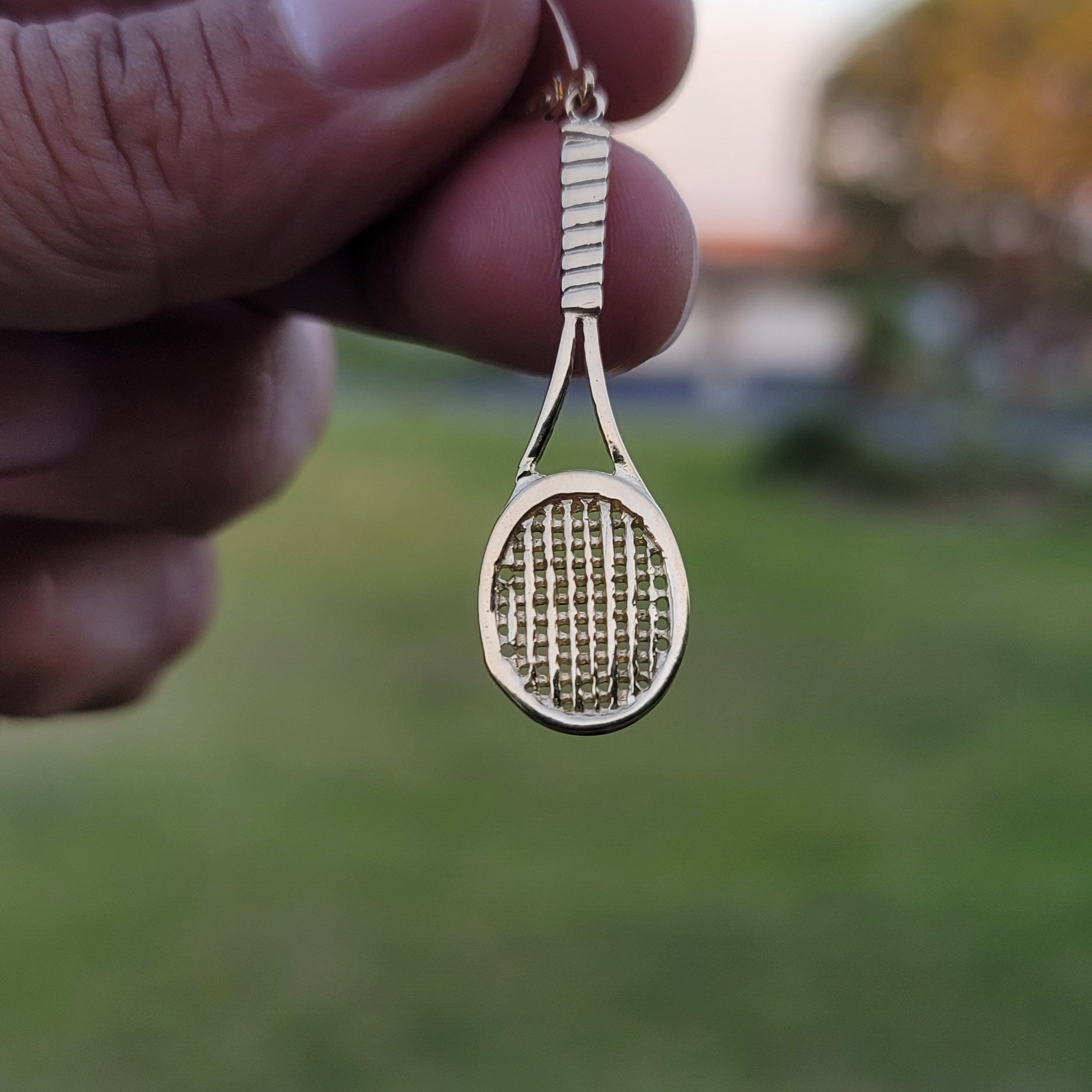 10K, 14K or 18K Gold Tennis Racquets Pendant