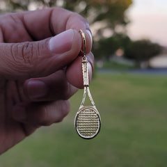 Colgante de raquetas de tenis de oro de 10K, 14K o 18K