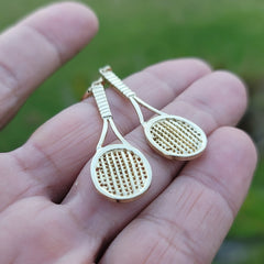 10K, 14K or 18K Gold Tennis Racquets Pendant