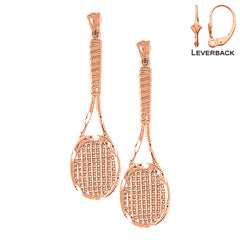 Pendientes de Raquetas de Tenis de Oro de 14K o 18K