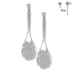 14K or 18K Gold Tennis Racquets Earrings