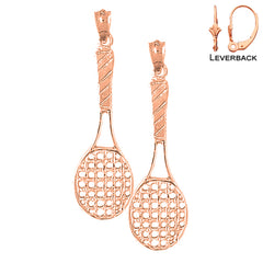 14K or 18K Gold Tennis Racquets Earrings