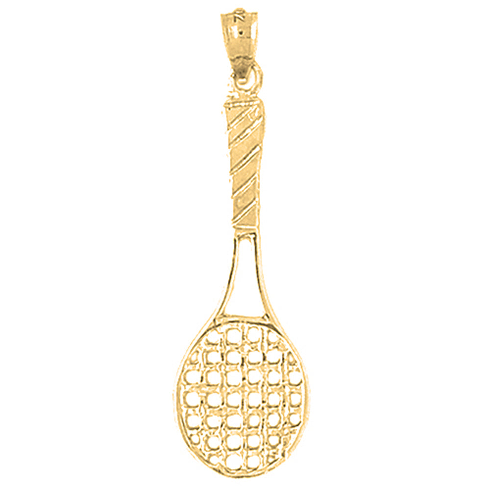 10K, 14K or 18K Gold Tennis Racquets Pendant