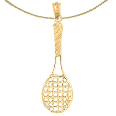 10K, 14K or 18K Gold Tennis Racquets Pendant