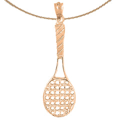 10K, 14K or 18K Gold Tennis Racquets Pendant