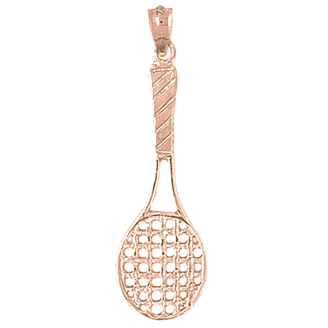 10K, 14K or 18K Gold Tennis Racquets Pendant