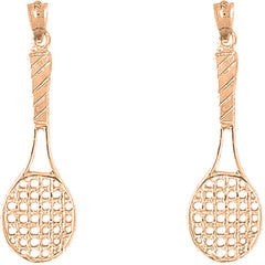 14K or 18K Gold 44mm Tennis Racquets Earrings