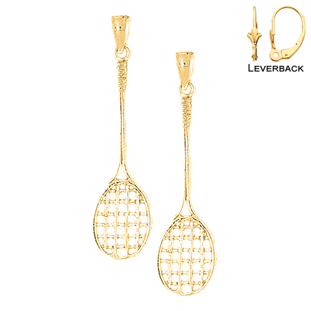 14K or 18K Gold Tennis Racquets Earrings