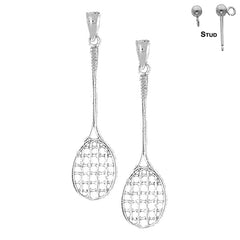 14K or 18K Gold Tennis Racquets Earrings