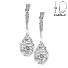 14K or 18K Gold Tennis Racquets Earrings