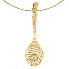 10K, 14K or 18K Gold Tennis Racquets Pendant