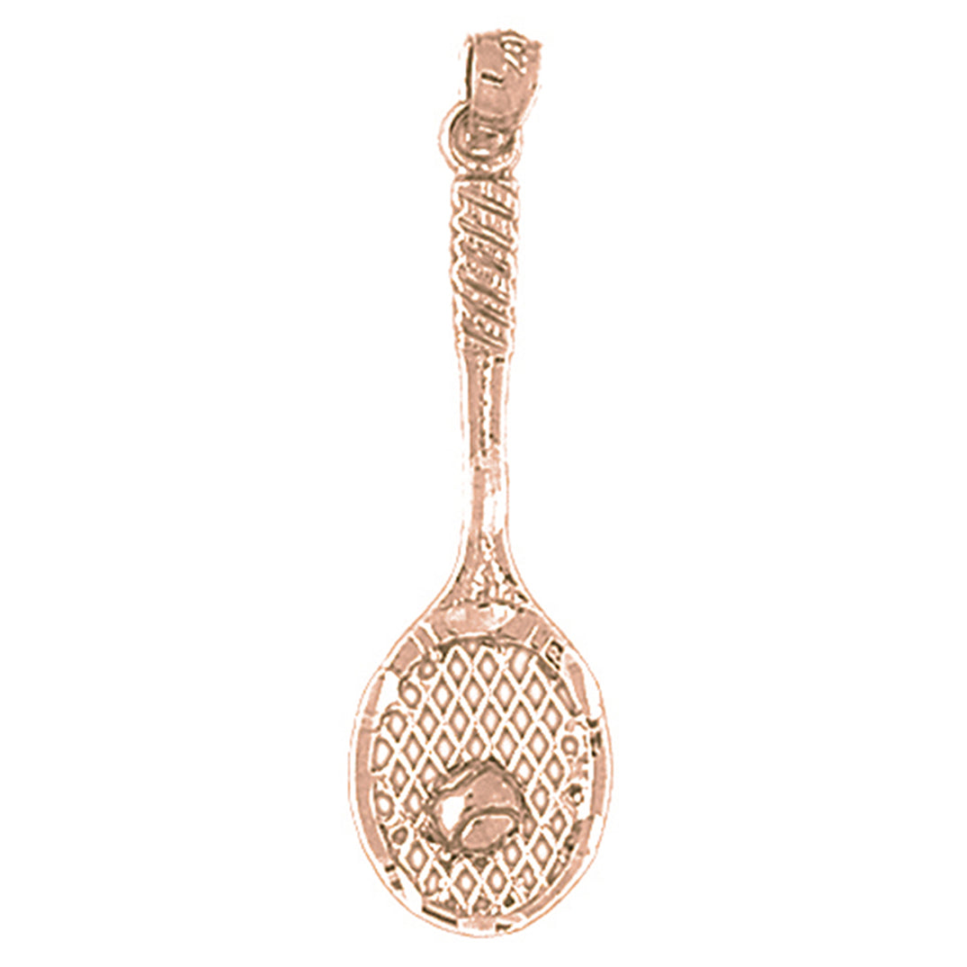 10K, 14K or 18K Gold Tennis Racquets Pendant