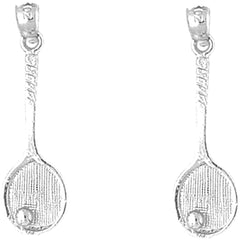 14K or 18K Gold 30mm Tennis Racquets Earrings