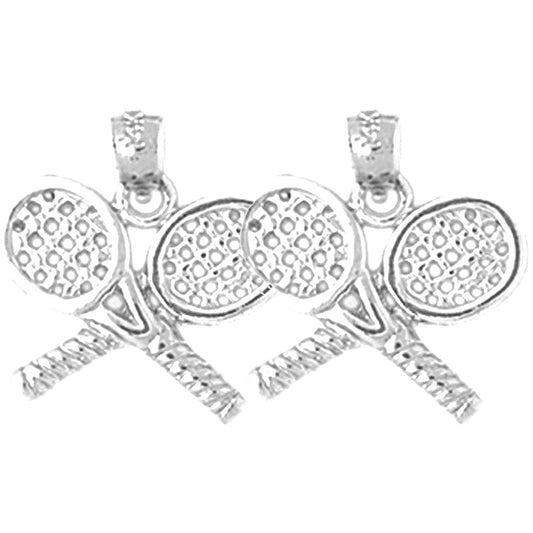 Sterling Silver 17mm Tennis Racquets Earrings