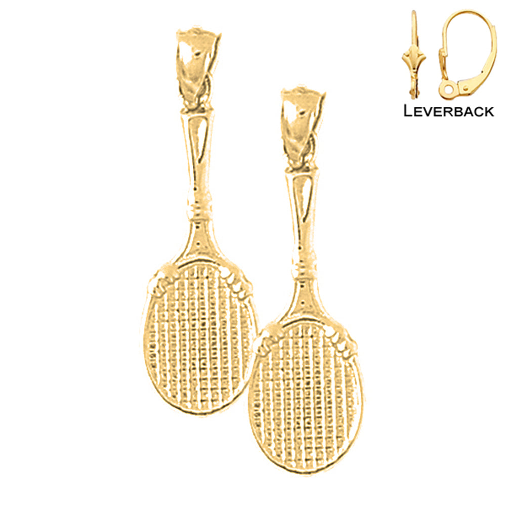 14K or 18K Gold Tennis Racquets Earrings