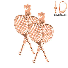 14K or 18K Gold Tennis Racquets Earrings