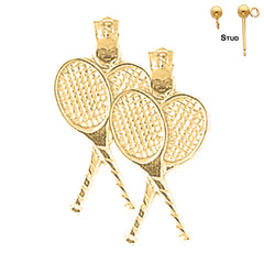 14K or 18K Gold Tennis Racquets Earrings