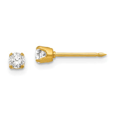 Inverness 24K Gold-plated 3mm CZ Post Earrings