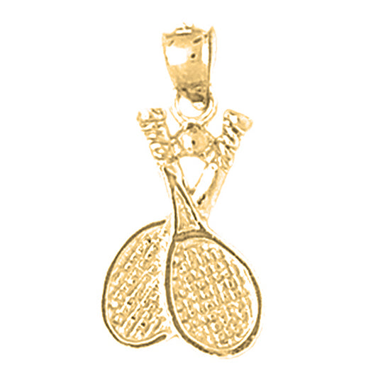 14K or 18K Gold Tennis Racquets Pendant