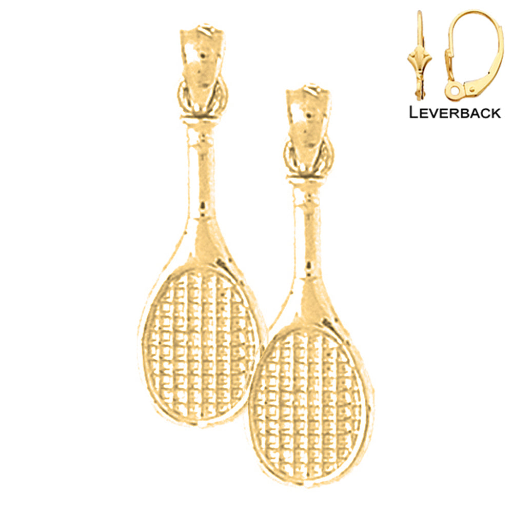 14K or 18K Gold Tennis Racquets Earrings