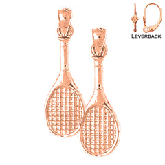 14K or 18K Gold Tennis Racquets Earrings