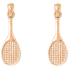 14K or 18K Gold 26mm Tennis Racquets Earrings