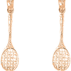 14K or 18K Gold 30mm Tennis Racquets Earrings