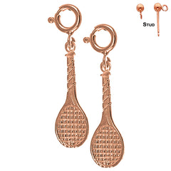 Pendientes de Raquetas de Tenis de Oro de 14K o 18K