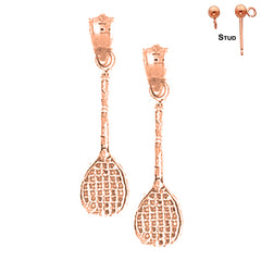 14K or 18K Gold Tennis Racquets Earrings