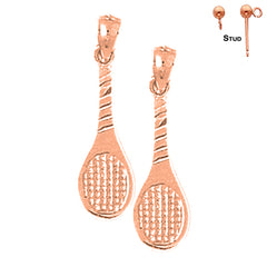 14K or 18K Gold Tennis Racquets Earrings