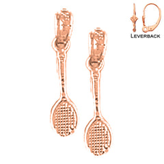 Pendientes de Raquetas de Tenis de Oro de 14K o 18K