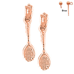 Pendientes de Raquetas de Tenis de Oro de 14K o 18K