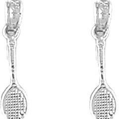 14K or 18K Gold 18mm Tennis Racquets Earrings