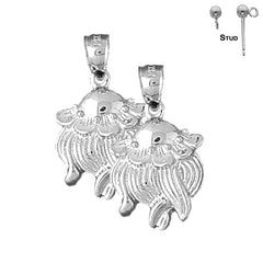 Pendientes de pulpo de plata de ley de 24 mm (chapados en oro blanco o amarillo)