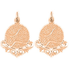 14K or 18K Gold 20mm Racquet Earrings