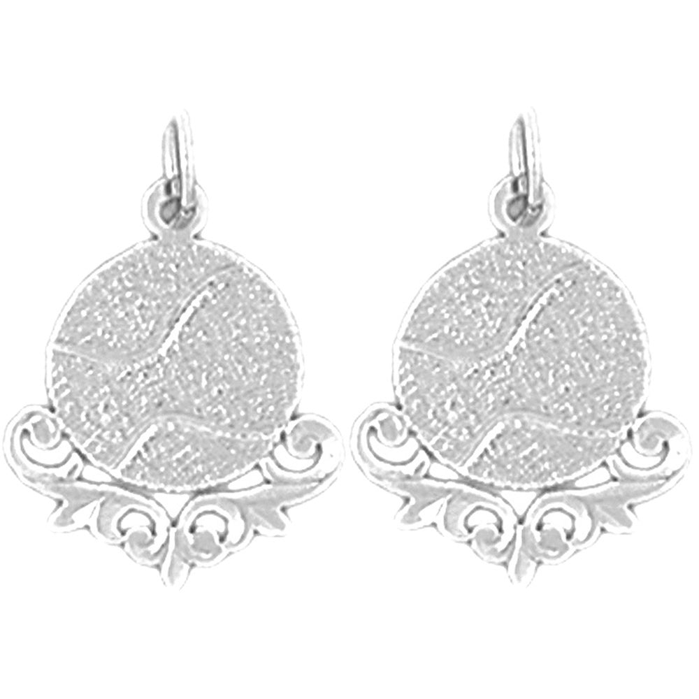 Sterling Silver 20mm Racquet Earrings