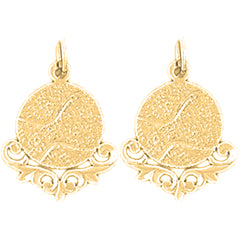 Yellow Gold-plated Silver 20mm Racquet Earrings