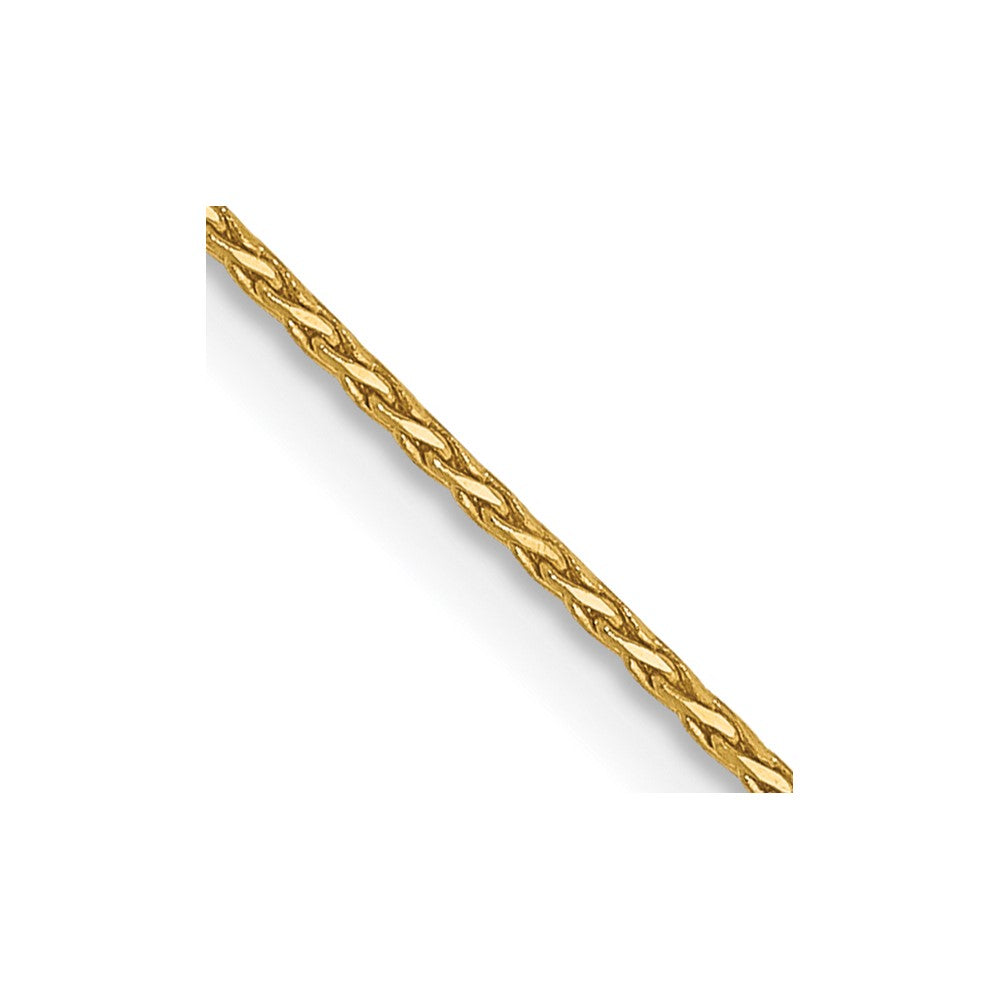 14K Yellow Gold .8mm Diamond-cut Round Wheat Chain