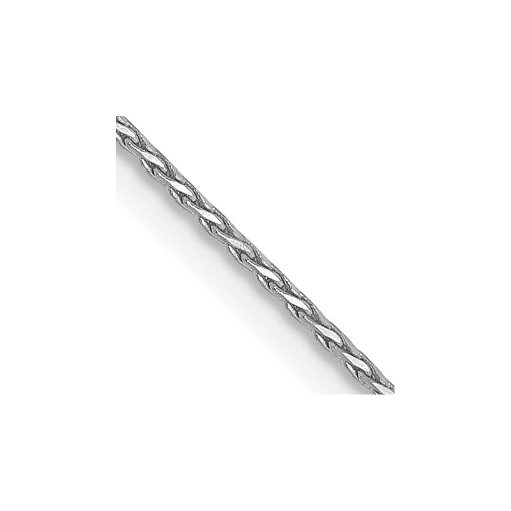 14K White Gold .8mm Diamond-cut Round Wheat Chain